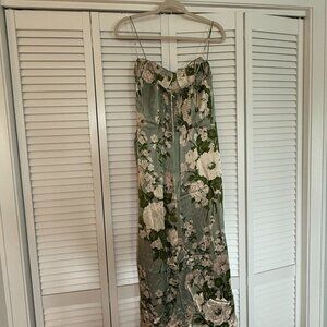 REFORMATION Marguerite Silk Dress: Tarragon Size 8